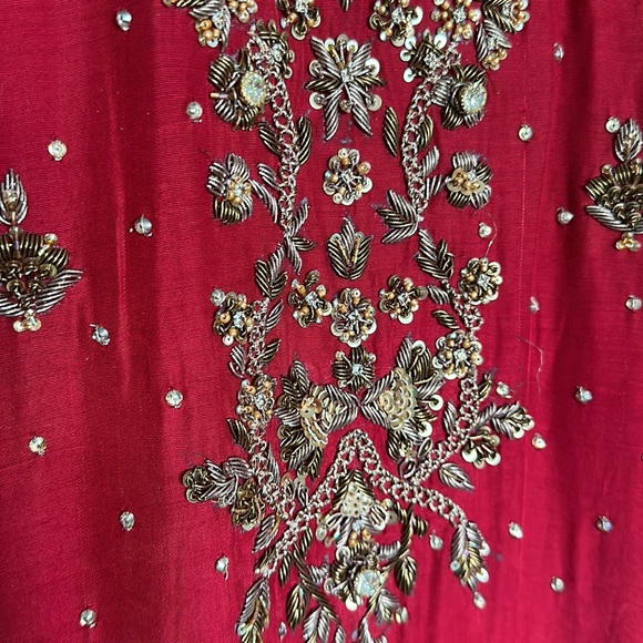 3pc Pakistani red shaadi suit/dress - Picture 5 of 17